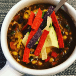 Bowl of spicy black bean soup