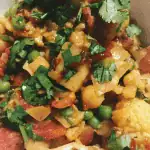 image of bowl of mixed vegetable curry - a low protein recipe