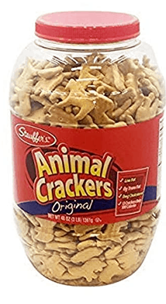 Tub of animal crackers