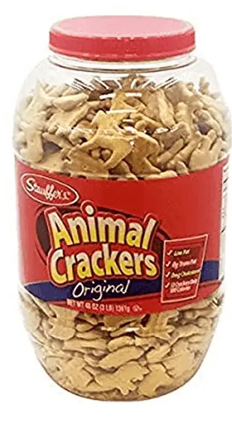 Tub of animal crackers