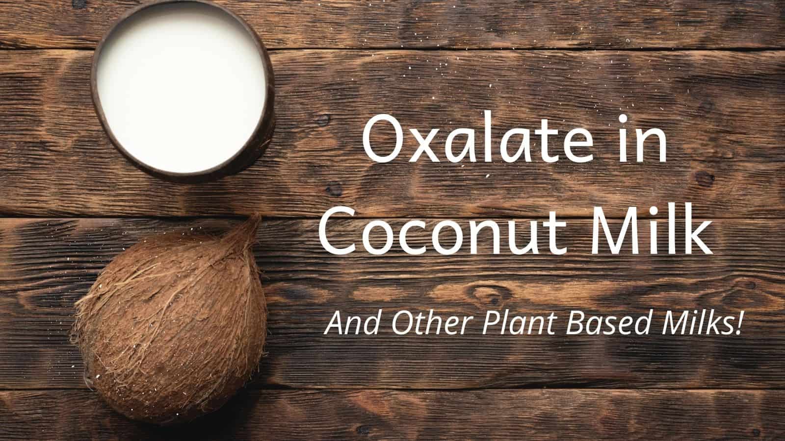 Oxalate in Coconut Milk & Other Plant Based Milks The Kidney Dietitian