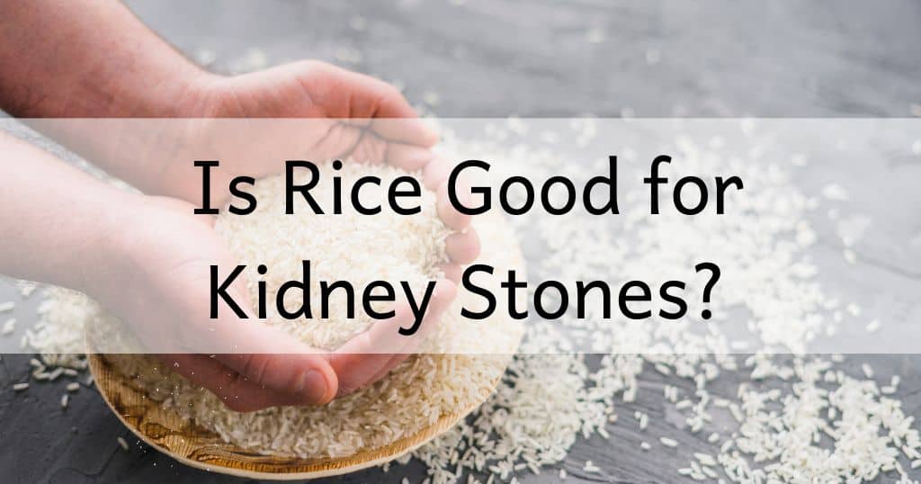 Picture of bowl of rice and blog title: Is rice good for kidney stones? over the top