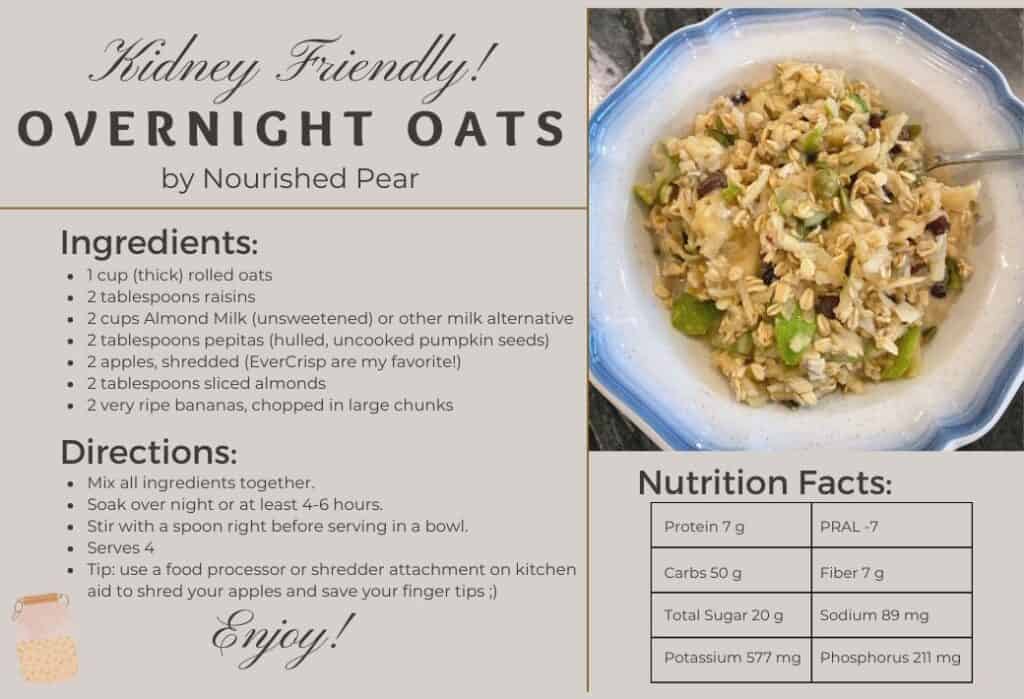 Image of Kidney Friendly Overnight Oats Recipe