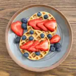 Image of low sodium waffles topped with blueberries and strawberries
