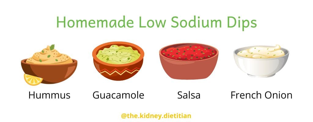 Image of homemade low sodium dips recommended in the blog article